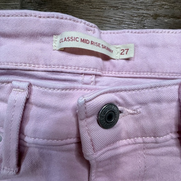 Levi's Classic Mid Rise Skinny Jeans Light Pink, 27" Waist, Women's, Summer - Picture 5 of 9